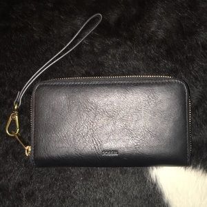 Fossil Emma RFID Ladies Large Leather Clutch NWOT